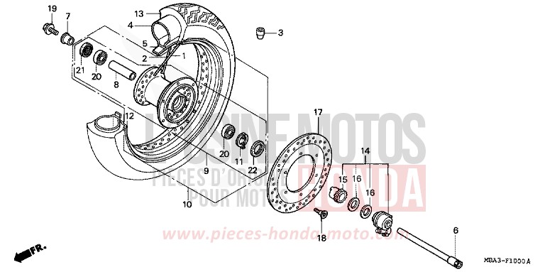 VORDERRAD von Shadow Aero PEARL IVORY CREAM (Y137G) von 1998
